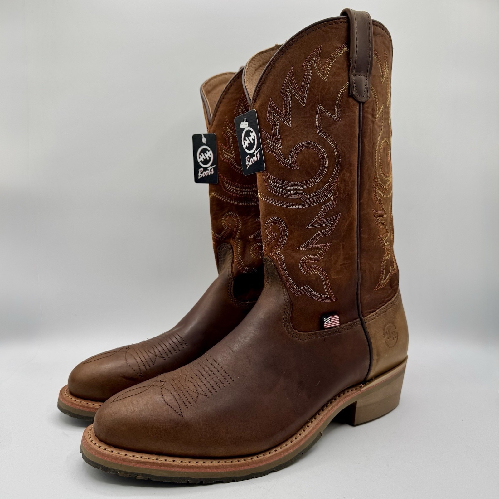Double H Locke Boots Men's Size 13 D Brown Mesquite Gaucho Leather Soft Toe